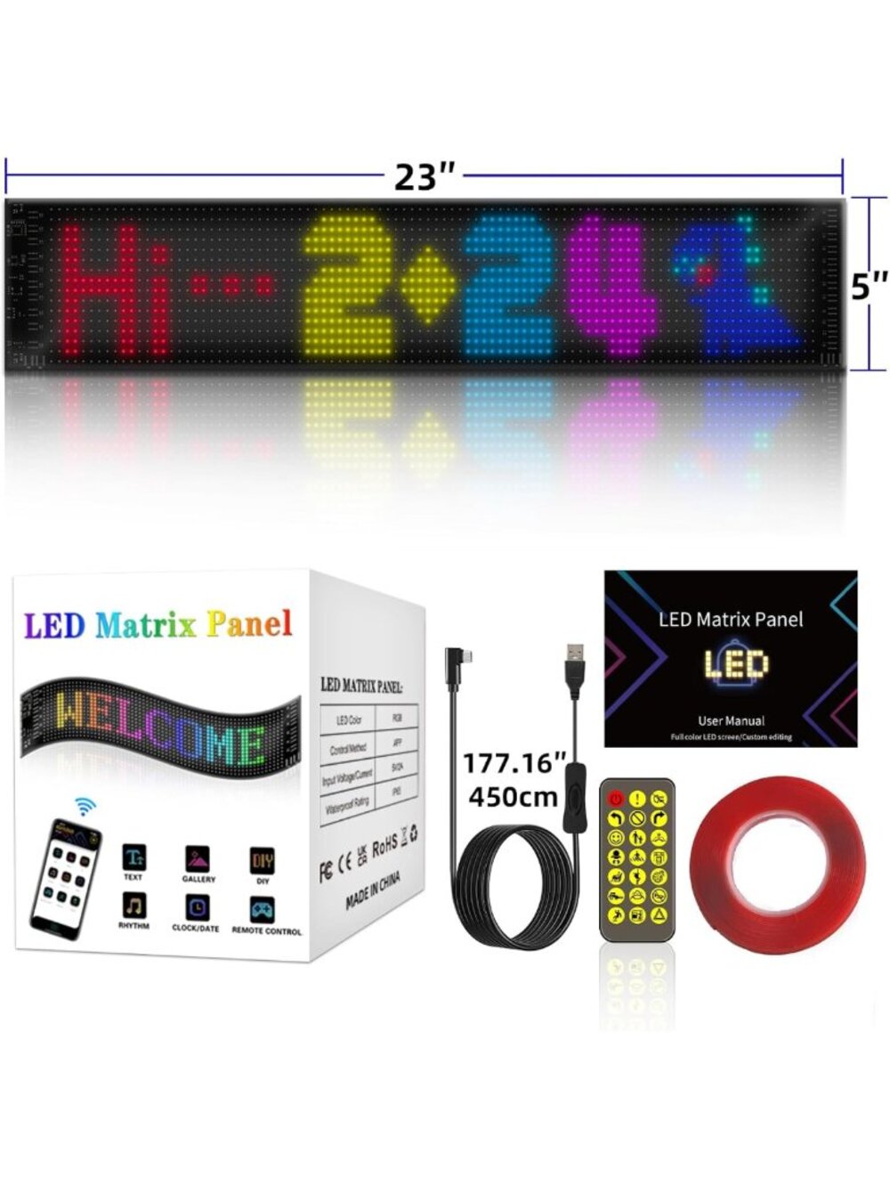 Custom LED Sign with Bluetooth Control - Programmable Scrolling Display for - Picture 3 of 9
